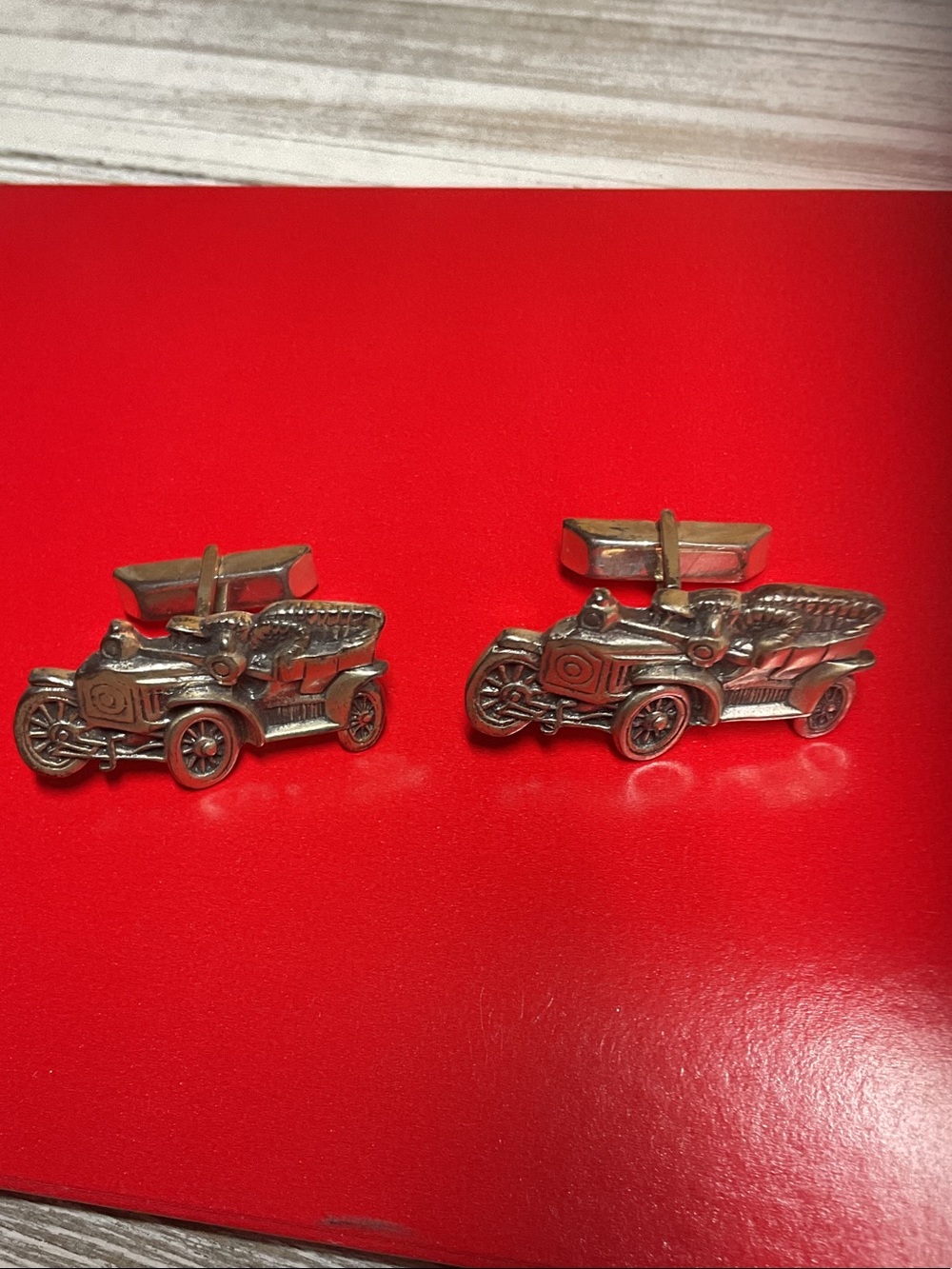 VINTAGE FENWICK & SAILORS MENS STERLING MARKED FORD MODEL T CAR CUFFLINKS